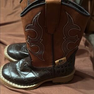 Kids Western Boots are- Brown and Tan—DBL BARREL brand